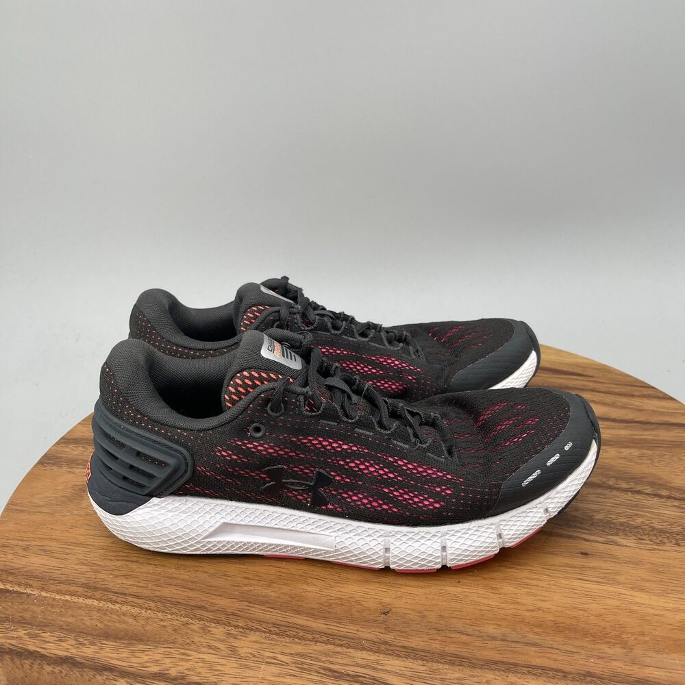 Under Armour Charged Rogue Shoes Womens Size 9.5 Black Pink Running Comfort Gym